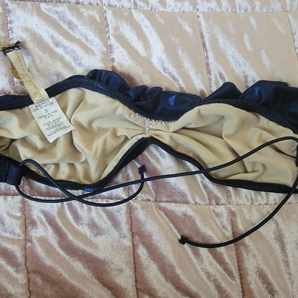 Tyler Rose Blue Ruffle Bikini Top - Picture 4 of 4